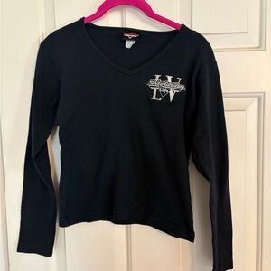 Vintage Harley-Davidson Women’s Navy Long Sleeve Shirt